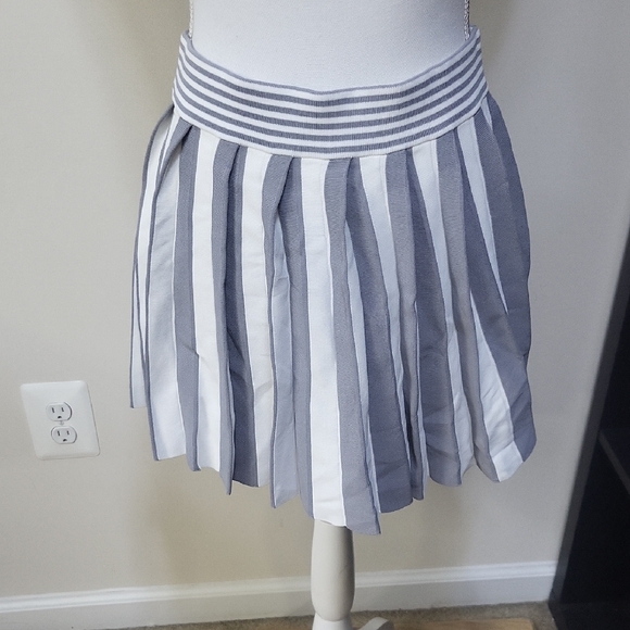ATOIR Eos Skirt in Cloud Gray/Off White Stretch Pleated Knit Skirt - Picture 2 of 11